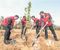 筑牢生態(tài)屏障 擦亮綠色本底 2021年春季義務植樹活動舉行 藍慶華秦文敏陳強何平參加活動