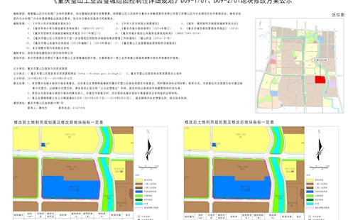 《重慶市璧山區(qū)工業(yè)園璧城組團(tuán)控制性詳細(xì)規(guī)劃》D09-1/01、D09-2/01地塊修改方案公示
